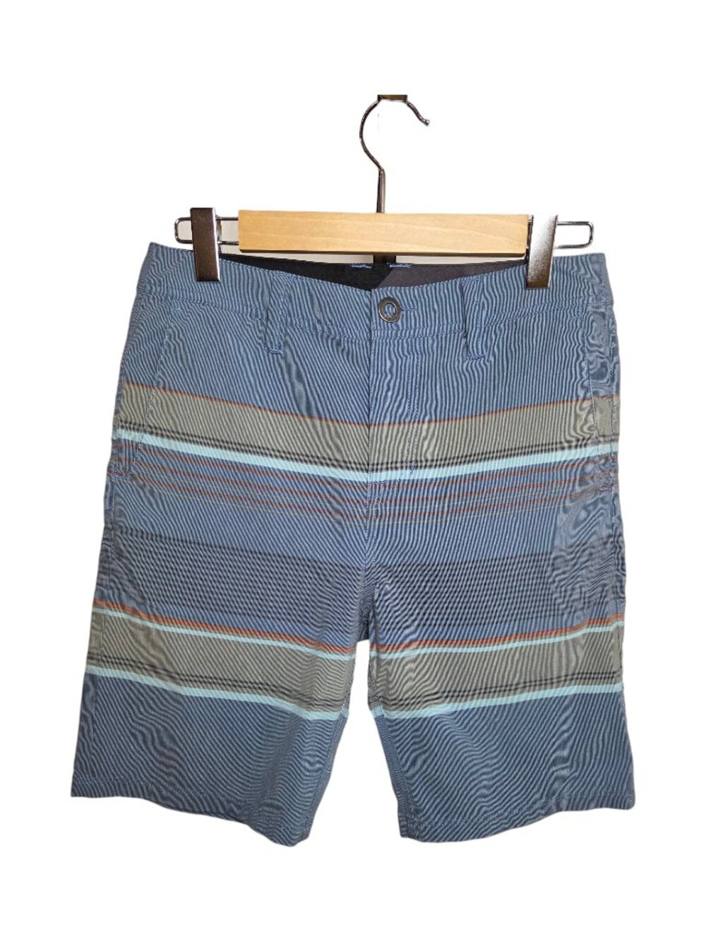 Volcom Men's 30 Blue Striped Surf & Turf Hybrid Board Shorts Swim Walk Short